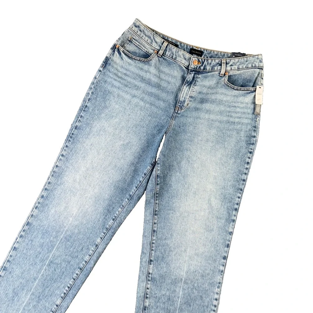 Talbots Womens High Waist Straight Leg Jeans 16 Relaxed Mom Denim‎ Normcore NWT
